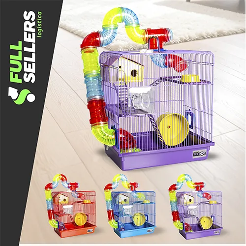 GAIOLA TUBO SUPER LUXO 3 ANDARES