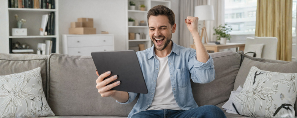 comemorando venda no dropshipping